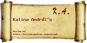Kalina András névjegykártya